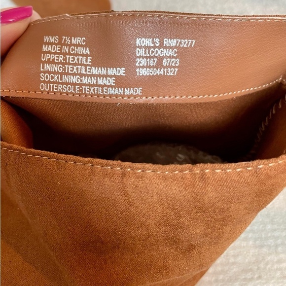 NWT SO Dill Cognac Slouch Top Soft Rounded Toe Stitch Detail Zip Fashion Boots - Picture 5 of 7